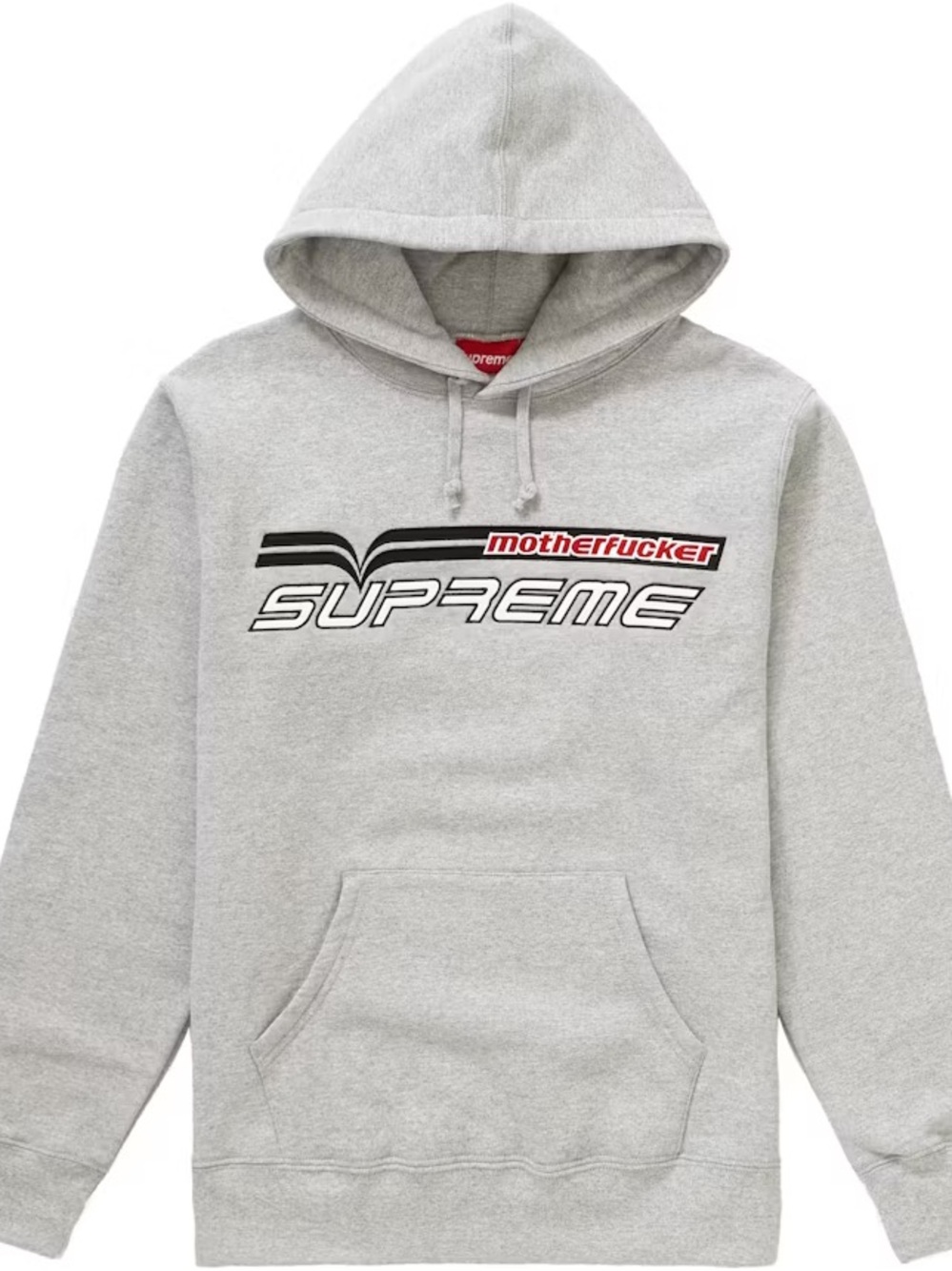 Supreme Light Gray Logo Hoodie with Red Accent